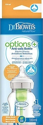 DR. BROWN'S Buteliukas Options+ plačiu kakleliu 330ml, BALLOON