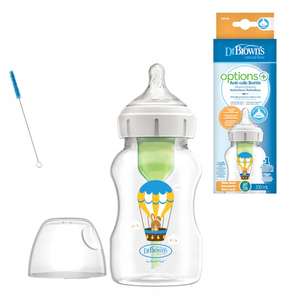 DR. BROWN'S Buteliukas Options+ plačiu kakleliu 330ml, BALLOON