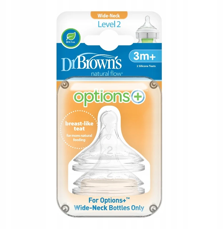 DR BROWN'S OPTIONS+ čiulptukai, bet. Plotis 3 m + 2 vnt NAUJIENA