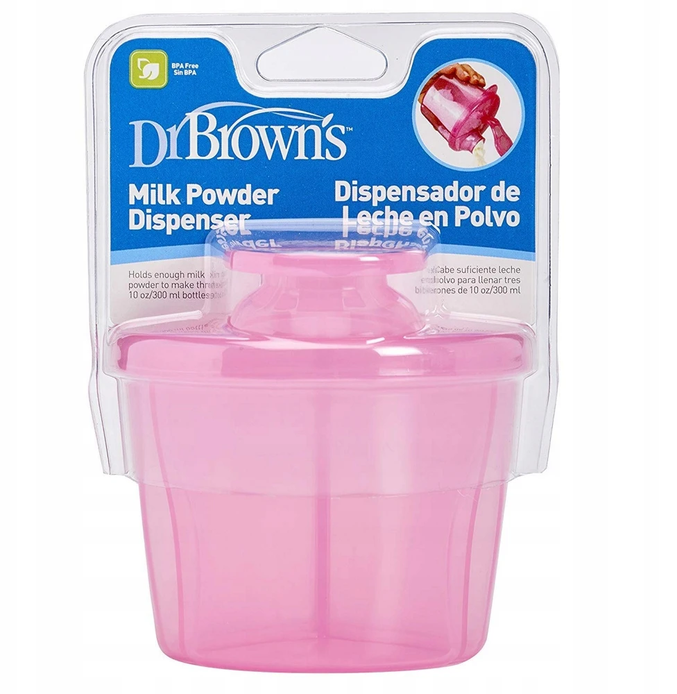 "Dr. Brown's" rožinis pieno miltelių dozatorius