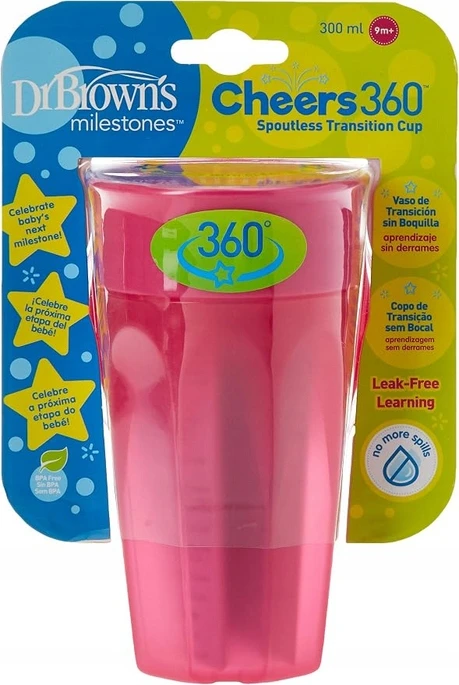 DR BROWN'S SIDABRINIS PUODULIS 360 300ML ROZINĖ