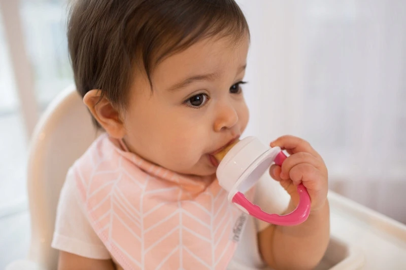 Nuby DR. BROWN'S silikoninis maisto maitintuvas, rožinis