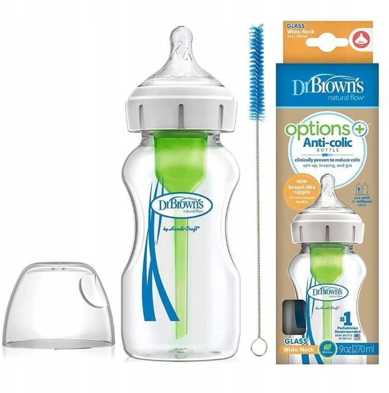 DR BROWN'S SZKLANA Buteliukas ANTYKOLKOWA DO KARMIENIA SZEROKA OPTIONS+ 270ml