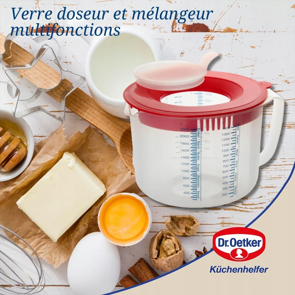 Dr. Oetker maišymo ir matavimo šaukštas 2,2 L – kepėjo pagalbininkas