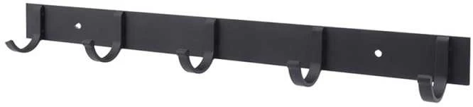 Drabužių kabykla su 5 kabliukais, 38,5 cm, juoda
