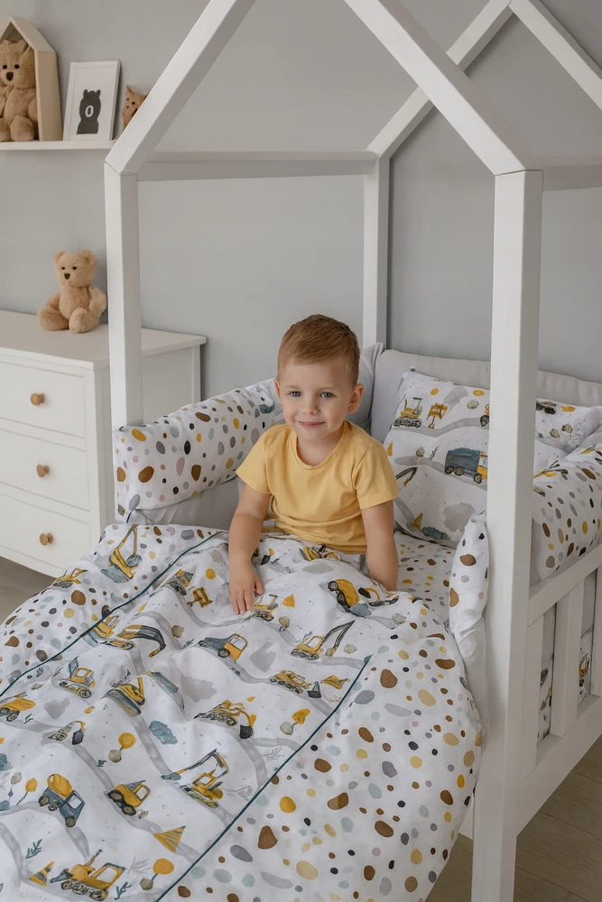 Dreamland Medic COTTON vaikiškos patalynės ekskavatoriai savivarčiai statybvietė 135x100 LENKIJA