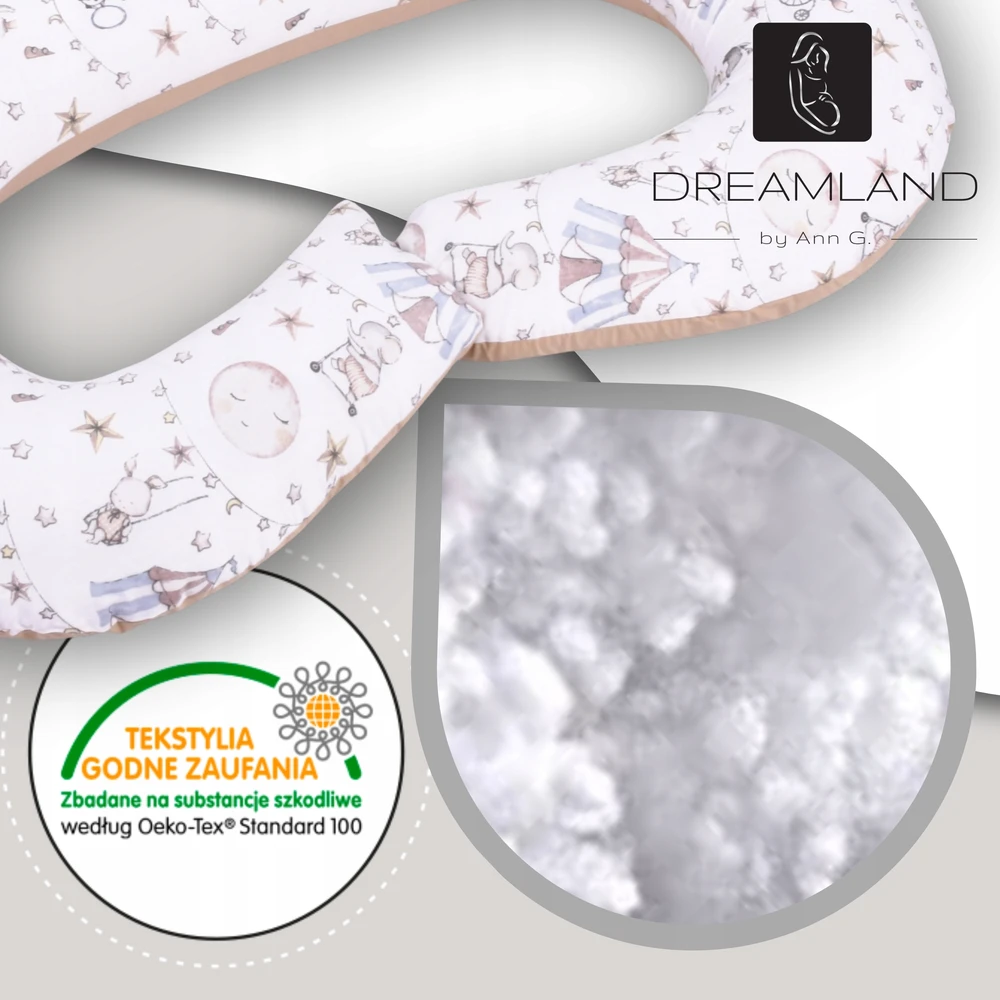 Dreamland Medic Nėštumo pagalvė, miegui skirta nėščiosioms, C tipo pagalvė + priedai