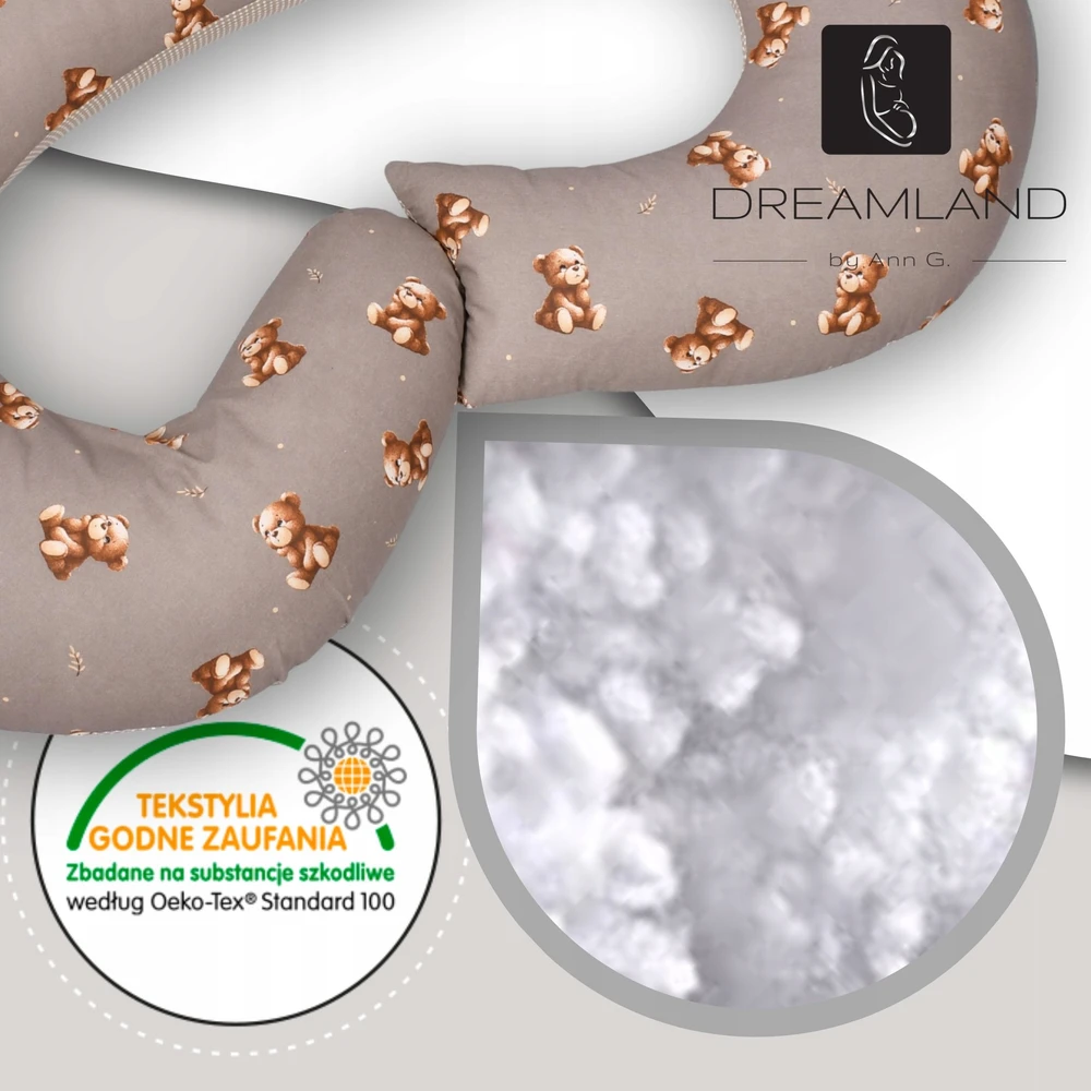 Dreamland Medic Nėštumo pagalvė, miegui skirta nėščiosioms, C tipo pagalvė + priedai