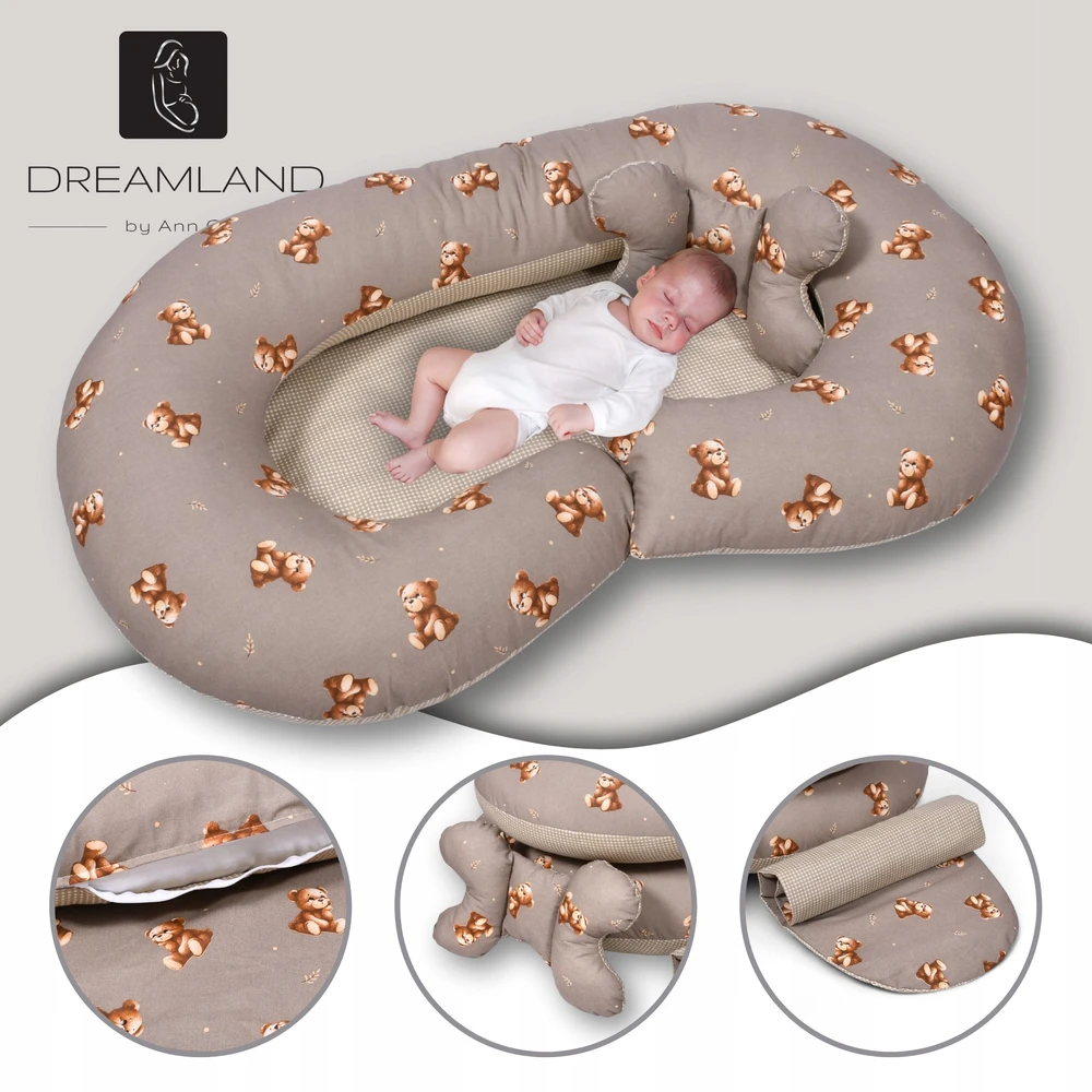 Dreamland Medic Nėštumo pagalvė, miegui skirta nėščiosioms, C tipo pagalvė + priedai