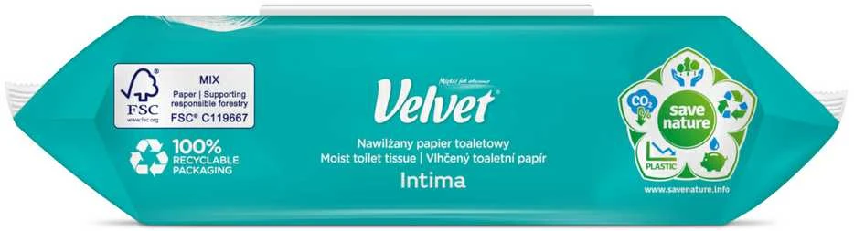 Drėgnas tualetinis popierius Intima Velvet 48vnt.