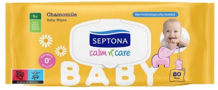 Drėgnos servetėlės vaikams Septona ramunėlė 80vnt