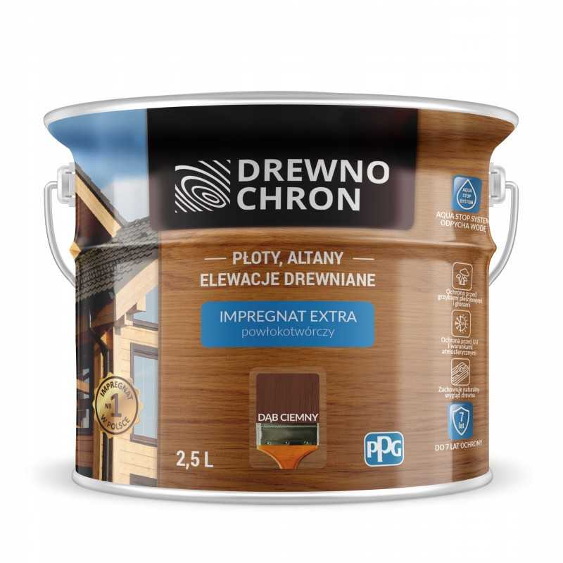 Drewnochron, impregnantas "formuojantis plėvelę" | 2,5 ltr tamsus ąžuolas