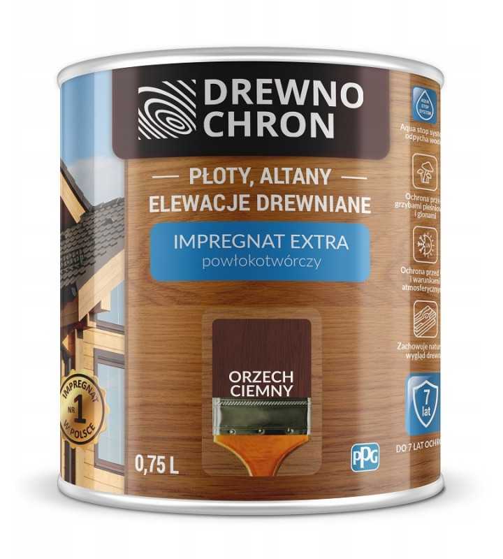 Drewnochron, impregnantas "formuojantis plėvelę" | 0,75 ltr tamsus riešutas