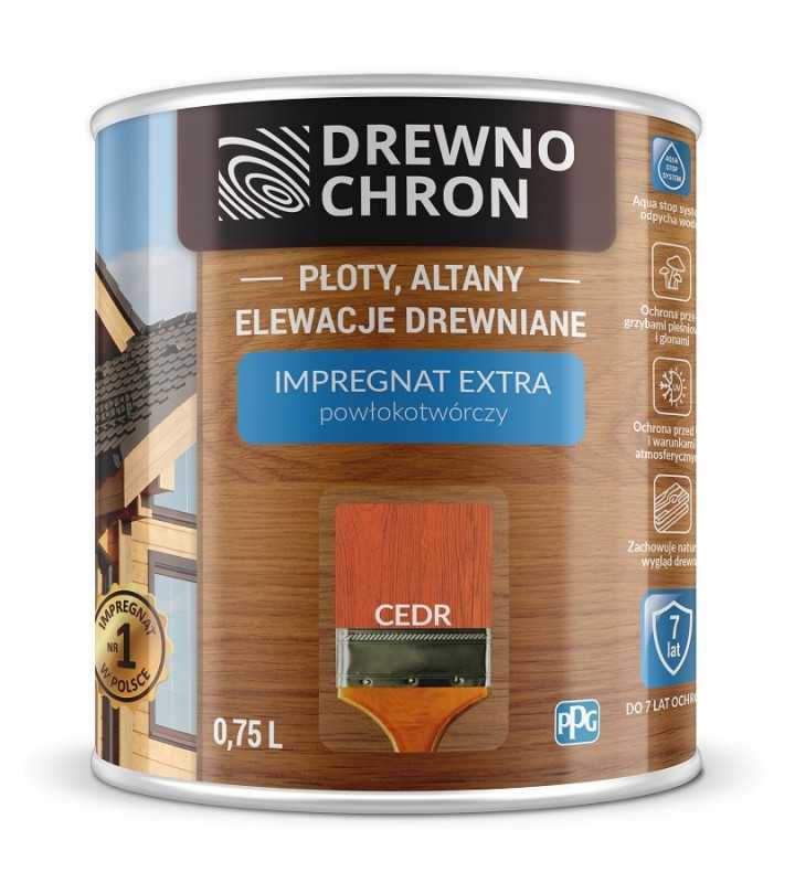 Drewnochron, impregnantas "formuojantis plėvelę" | 0,75 ltr kedras