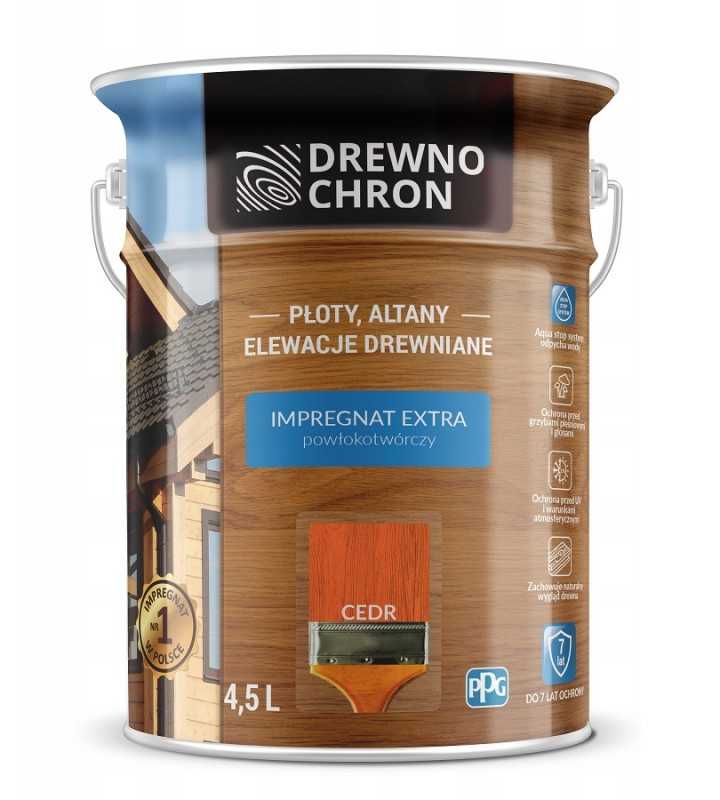 Drewnochron, impregnantas "formuojantis plėvelę" | 4,5 ltr kedras