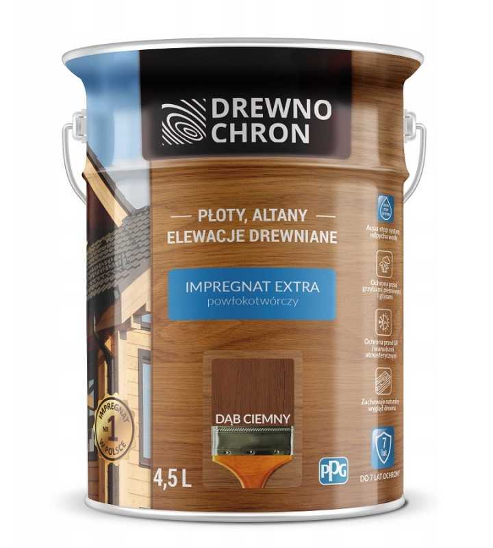 Drewnochron, impregnantas "formuojantis plėvelę" | 4,5 ltr tamsus ąžuolas