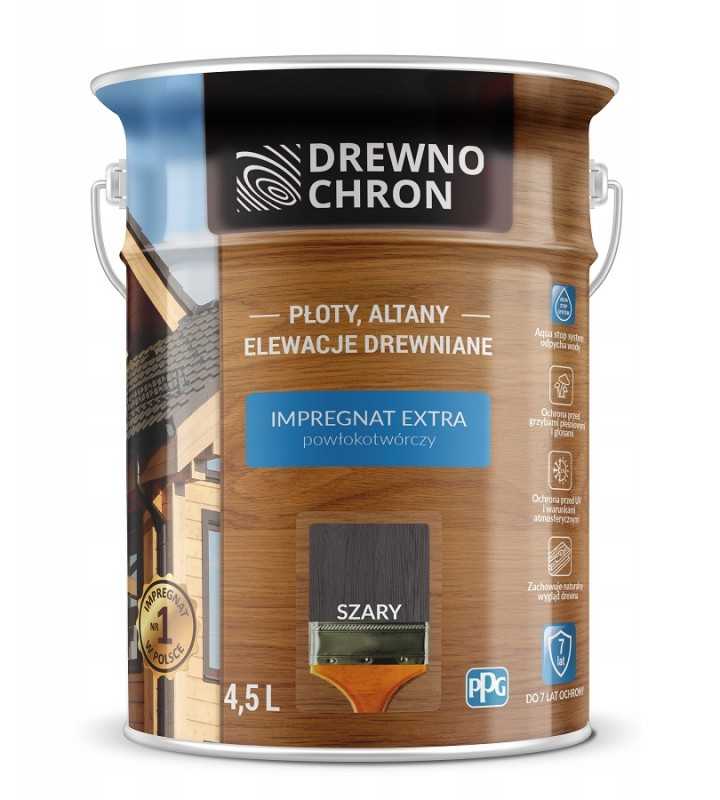 Drewnochron, impregnantas "formuojantis plėvelę" | 4,5 ltr pilkas