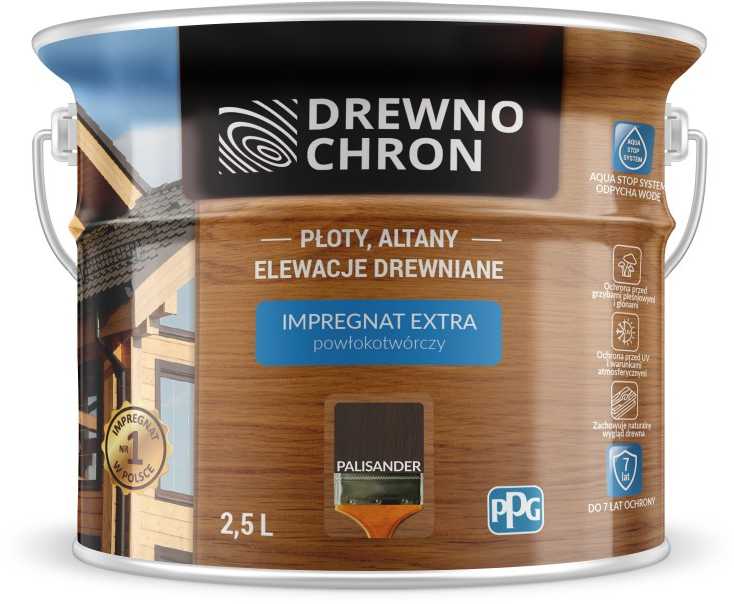 Drewnochron, impregnantas "formuojantis plėvelę" | 2,5 l palisandris