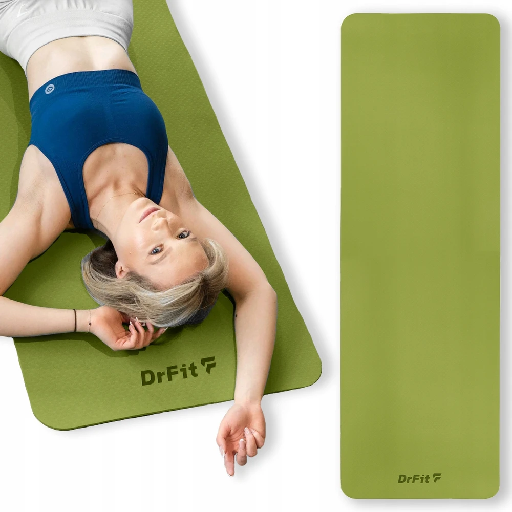 DrFit TPE mankštos kilimėlis fitnesui ir pilatesui, patvarus ir neslystantis