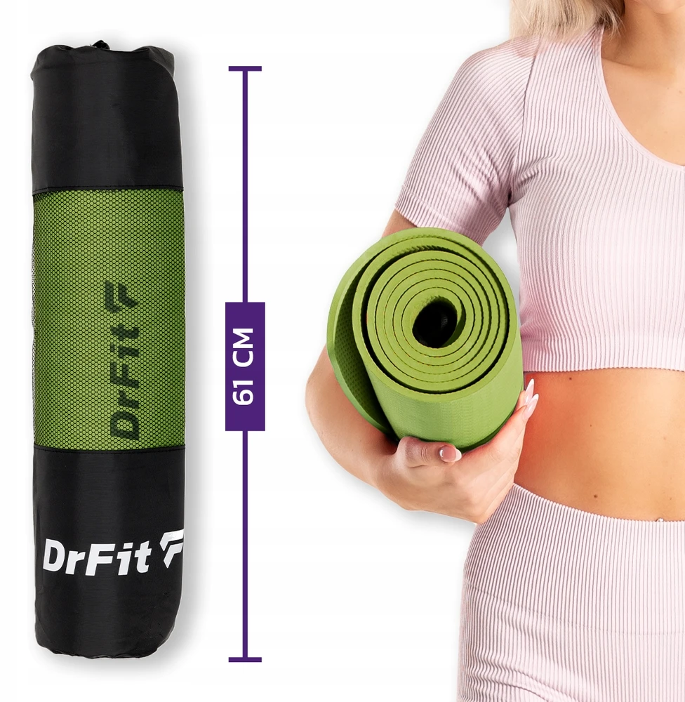 DrFit TPE mankštos kilimėlis fitnesui ir pilatesui, patvarus ir neslystantis
