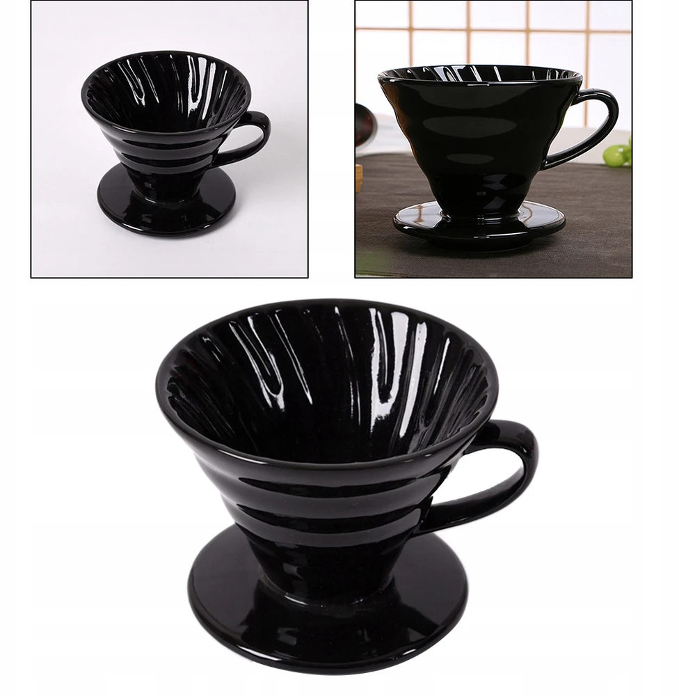 Dripper Cup Tea Pour Blac keramikinis kavos filtras