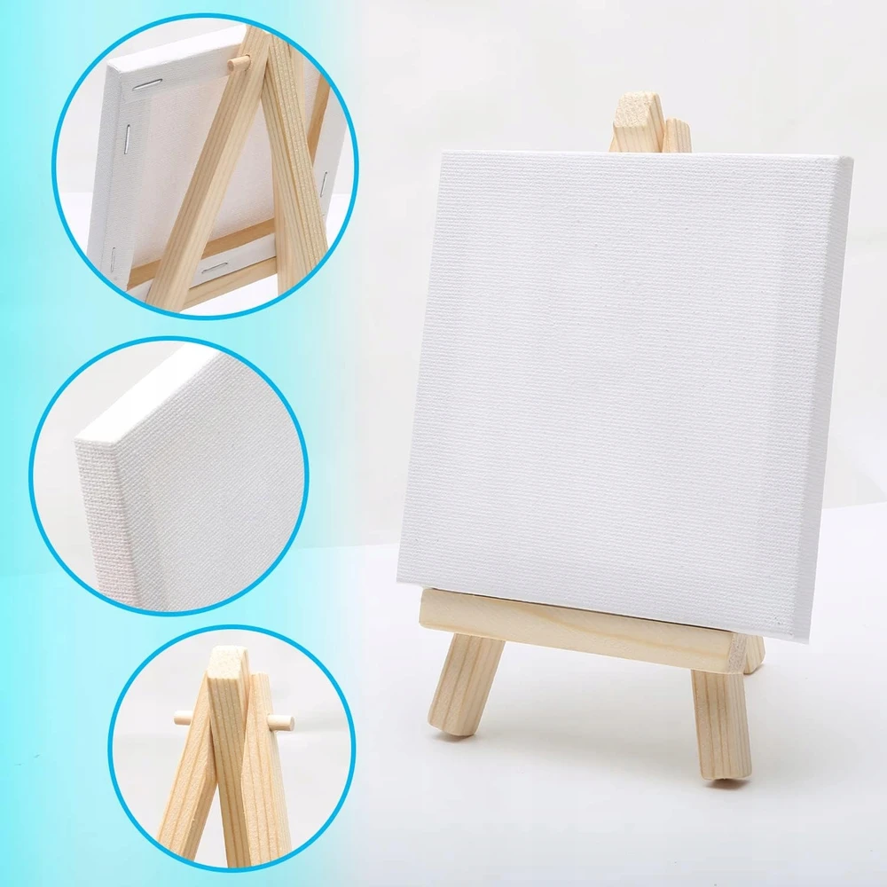 DROBĖ 10X10CM MEDVILNĖ MINI EASILA RINKINYS AKRILINIS ALIEJINIS DAŽAS 6