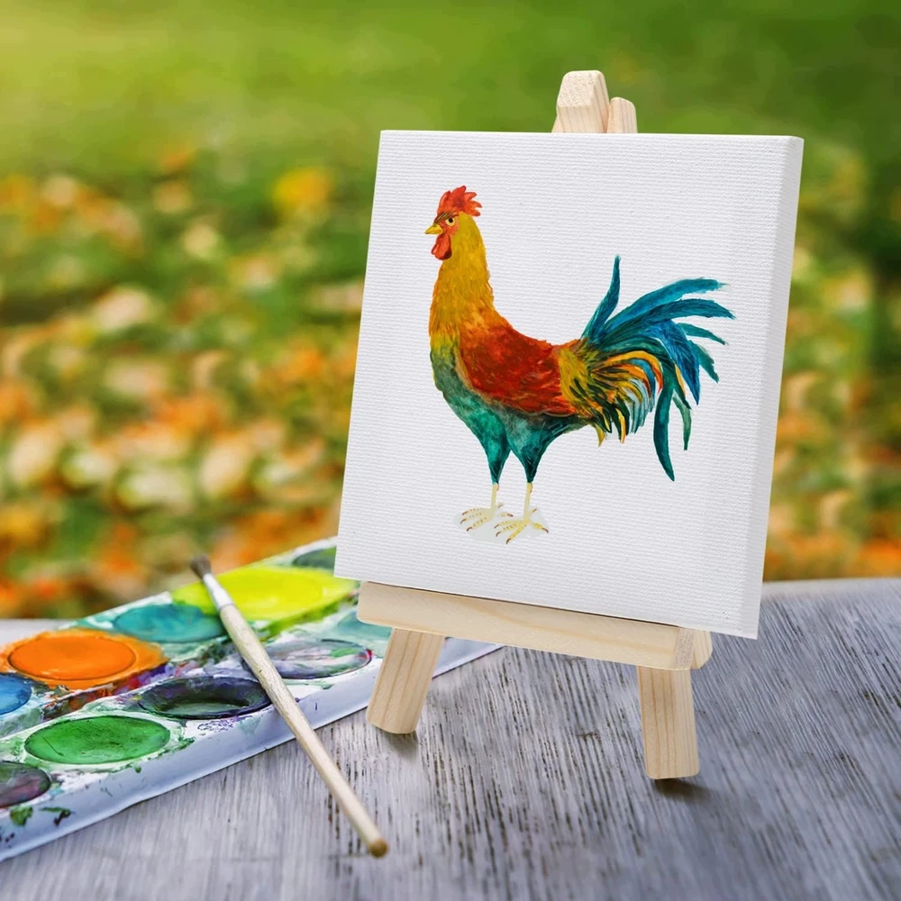 DROBĖ 10X10CM MEDVILNĖ MINI EASILA RINKINYS AKRILINIS ALIEJINIS DAŽAS 6
