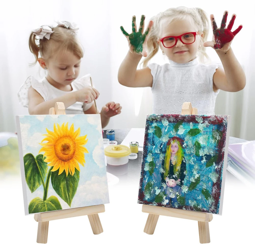 DROBĖ 10X10CM MEDVILNĖ MINI EASILA RINKINYS AKRILINIS ALIEJINIS DAŽAS 6