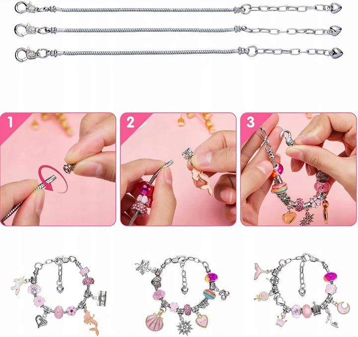 Drobiazgarnia CREATIVE CHARMS apyrankių GAMYBOS RINKINYS PAPUOŠALŲ DĖŽUTĖJE