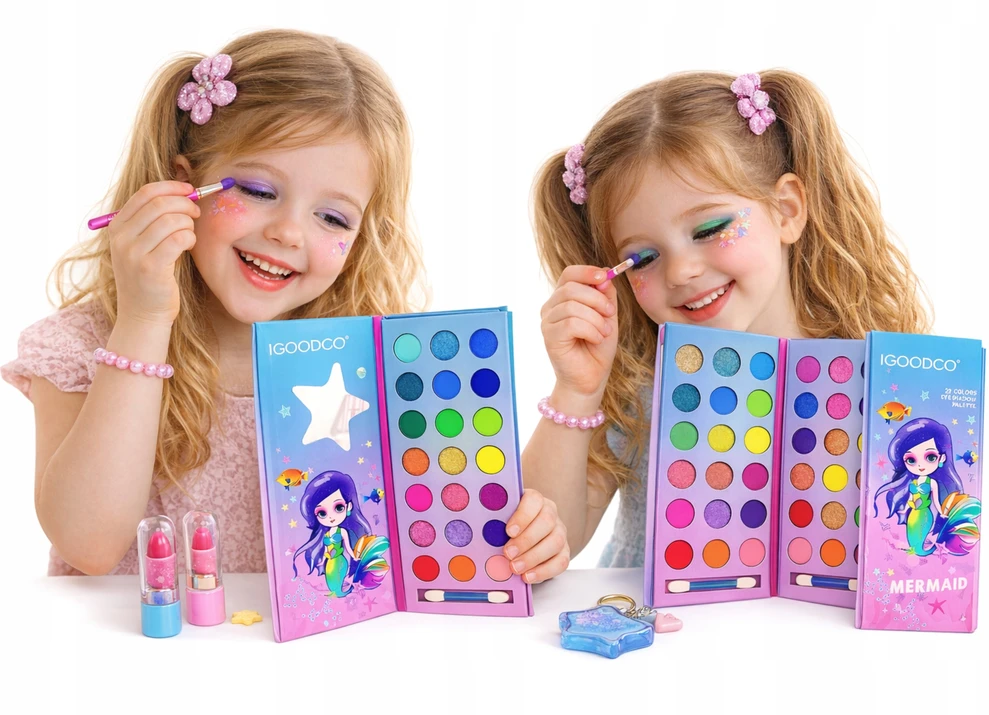 Drobiazgarnia DIDELI MAKIAŽO PALETĖ MAŽOJI PRINCESĖS undinėlės MAKIAŽAI