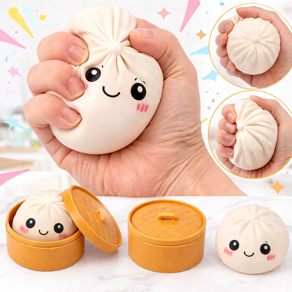 Drobiazgarnia Didelis Squishy Dumpling XXL, antistresinis Slow Rising koldūno rankena