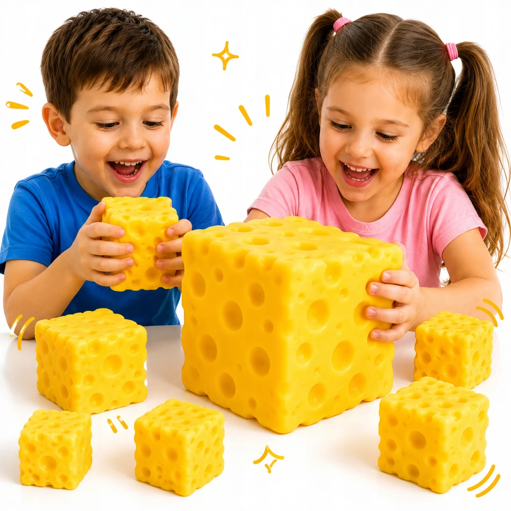 Drobiazgarnia Gniotek Cheese XXL Antistresinis Squishy Sensory Cheese Squishy Mochi hitas