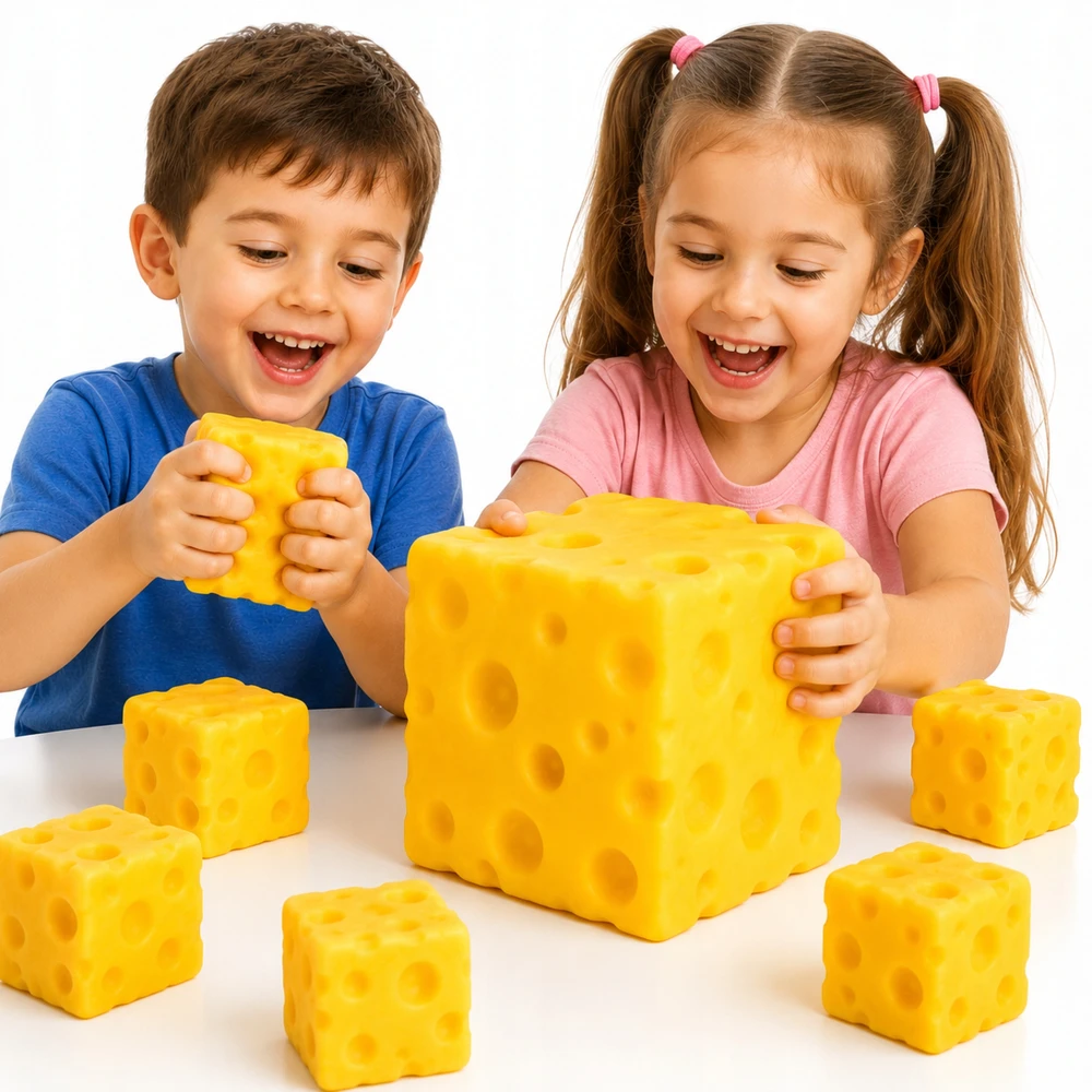 Drobiazgarnia Gniotek Cheese XXL Antistresinis Squishy Sensory Cheese Squishy Mochi hitas