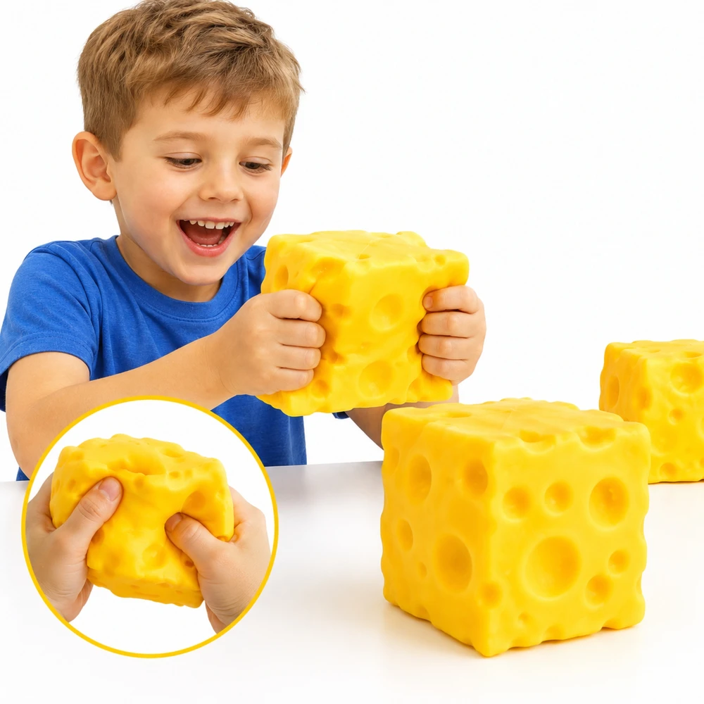 Drobiazgarnia Gniotek Cheese XXL Antistresinis Squishy Sensory Cheese Squishy Mochi hitas