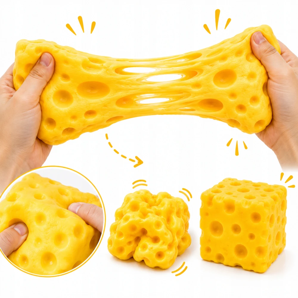 Drobiazgarnia Gniotek Cheese XXL Antistresinis Squishy Sensory Cheese Squishy Mochi hitas