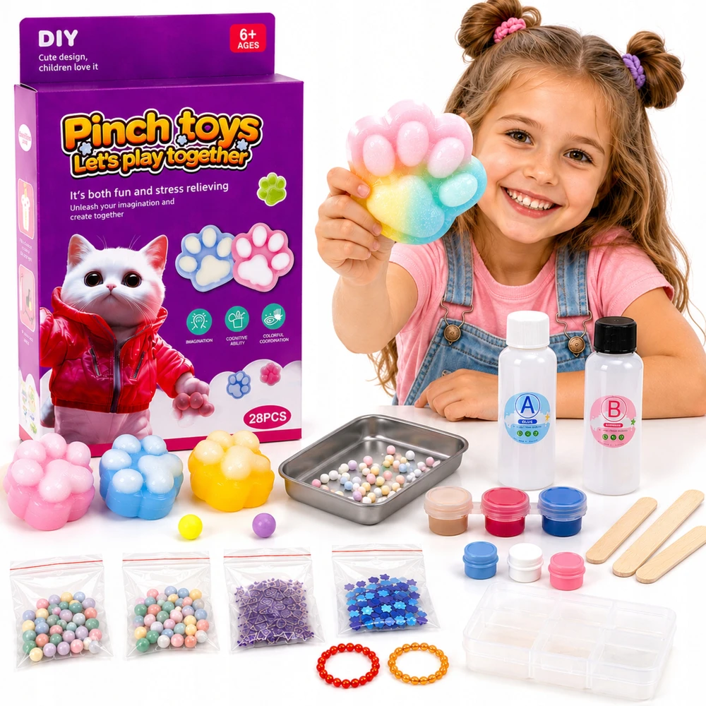 Drobiazgarnia „Squishy Paws“ „pasidaryk pats“ kūrybinės sensorinės dovanos rinkinys