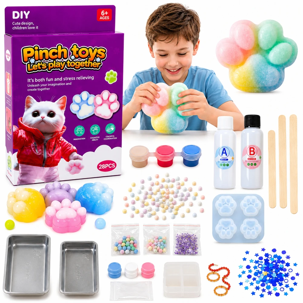 Drobiazgarnia „Squishy Paws“ „pasidaryk pats“ kūrybinės sensorinės dovanos rinkinys