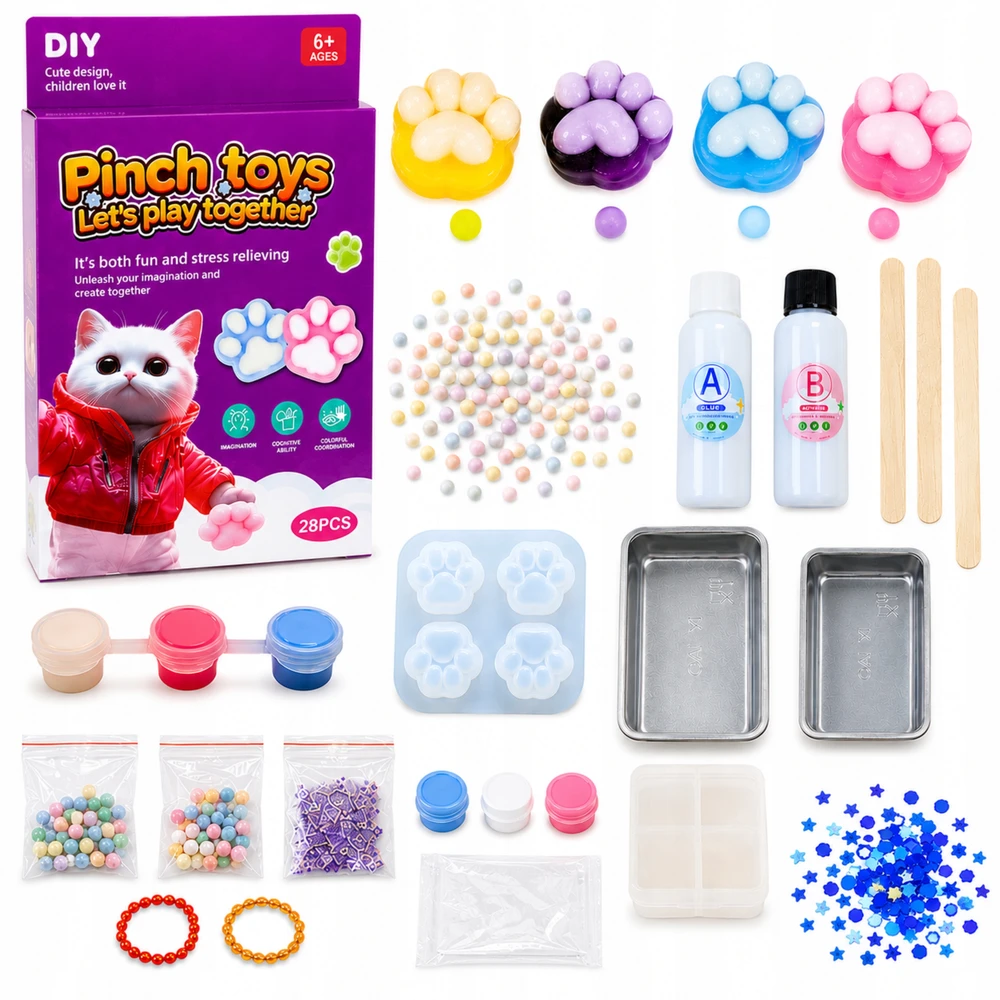 Drobiazgarnia „Squishy Paws“ „pasidaryk pats“ kūrybinės sensorinės dovanos rinkinys