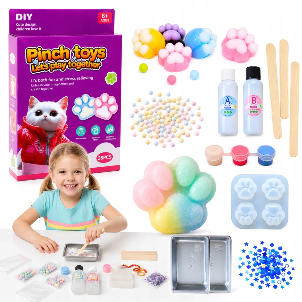 Drobiazgarnia „Squishy Paws“ „pasidaryk pats“ kūrybinės sensorinės dovanos rinkinys