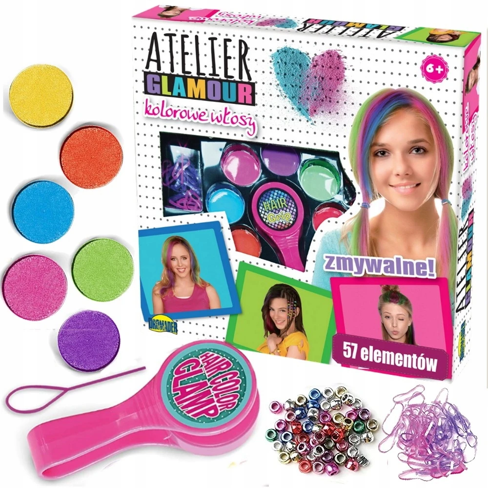 Dromader Kūrybinis rinkinys spalvoti plaukai Atelier Glamour, vaikams, 1 vnt.
