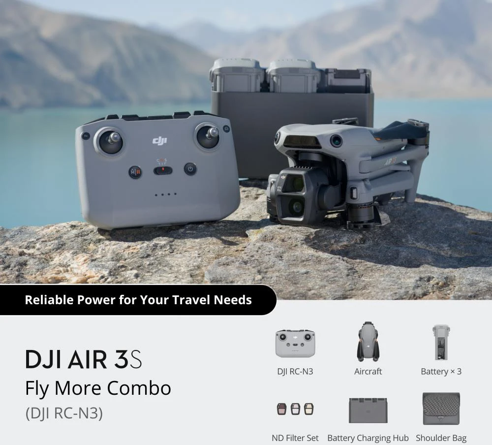 Dronas DJI Air 3S Fly More Combo  (Su DJI RC-N3 valdymo pultu)