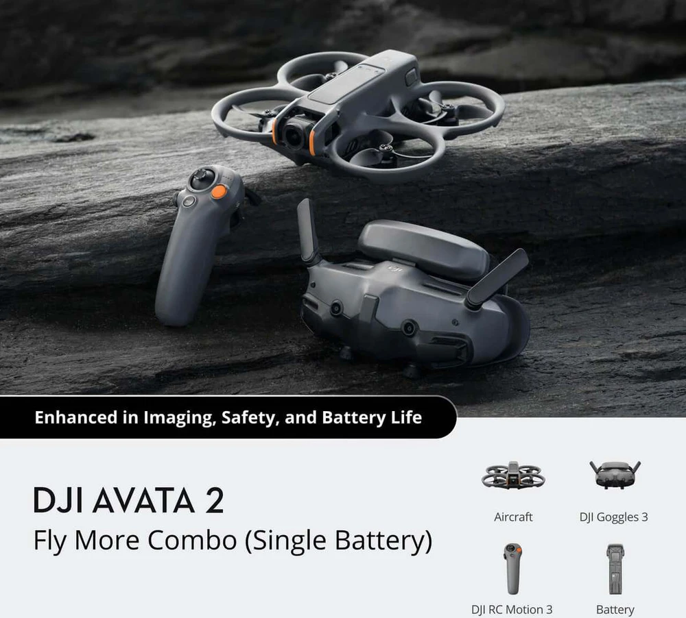 DJI Avata 2 Fly More Combo dronas (trys baterijos)