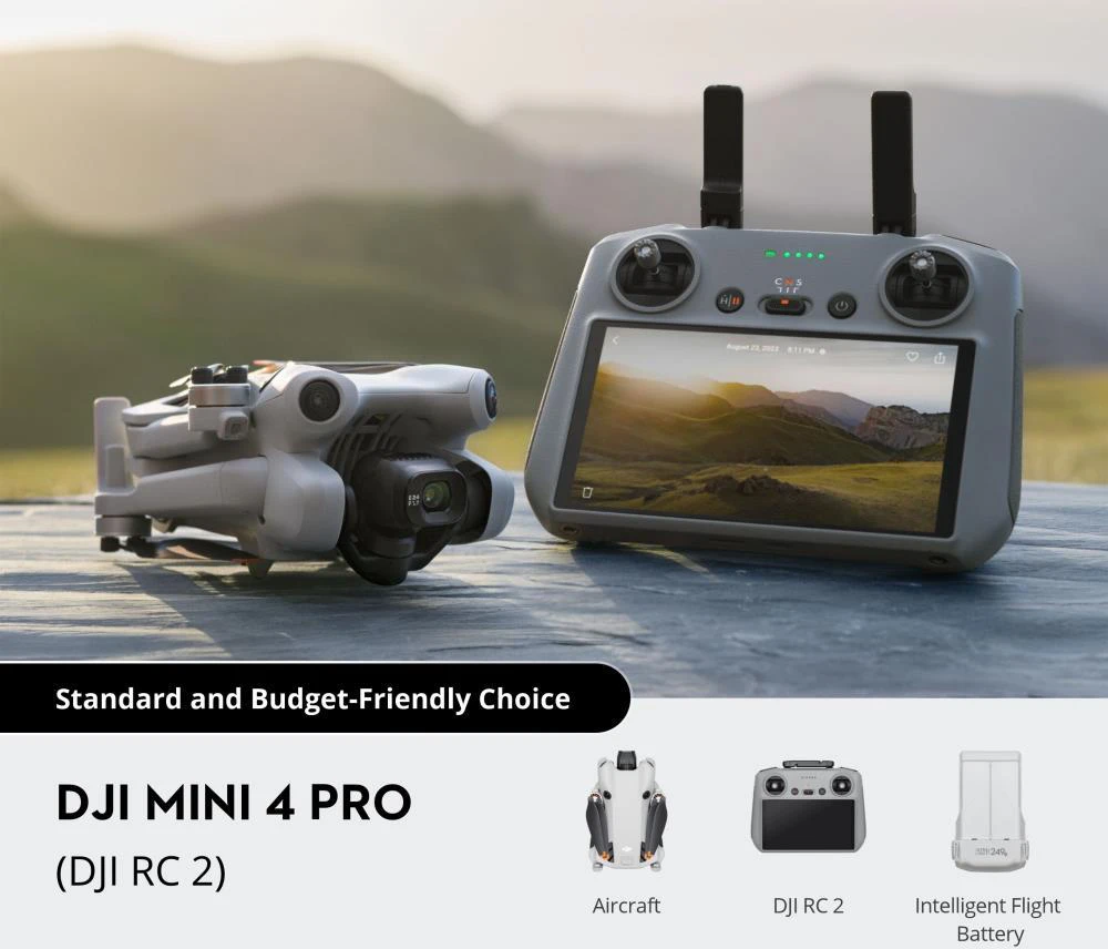 Dronas DJI Mini 4 Pro (Su DJI RC 2 valdymo pultu)