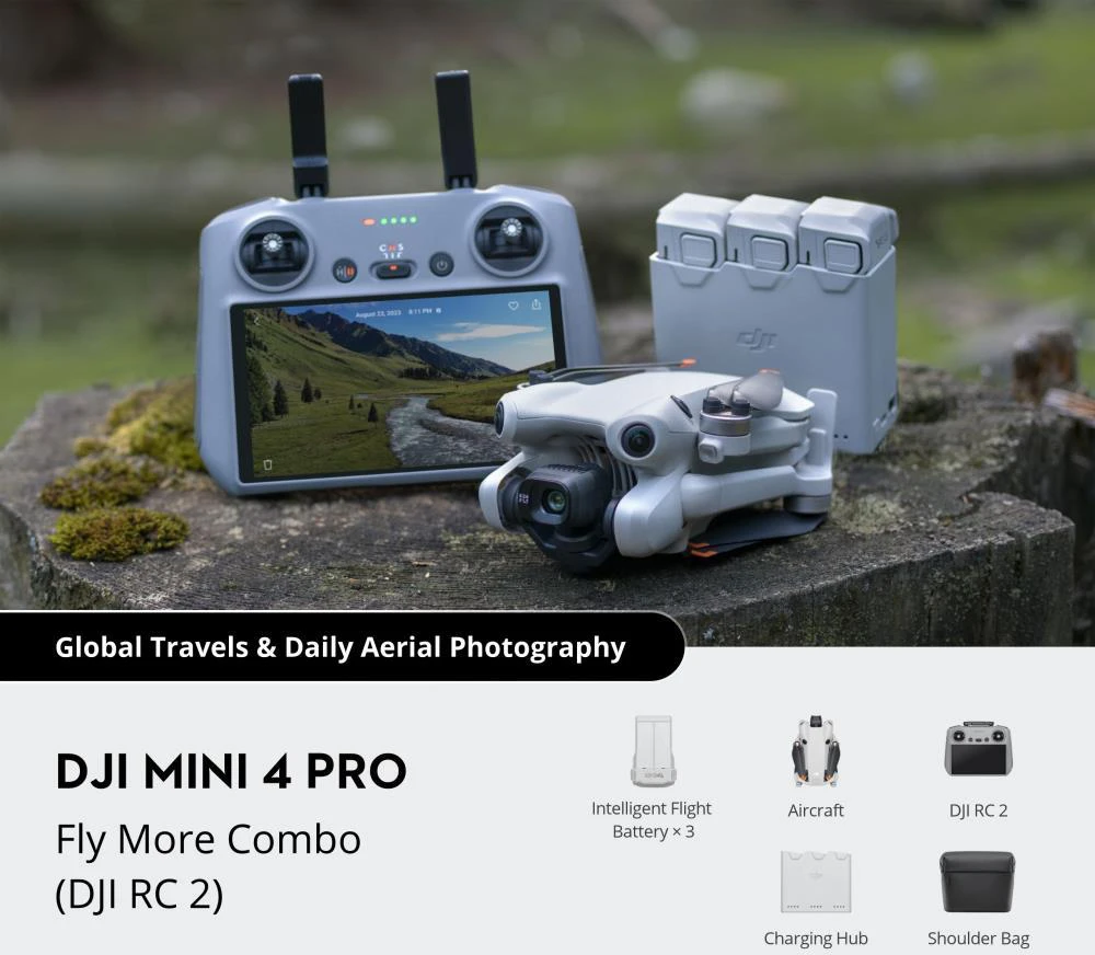 DJI Mini 4 Pro Fly More Combo (DJI RC 2) dronas