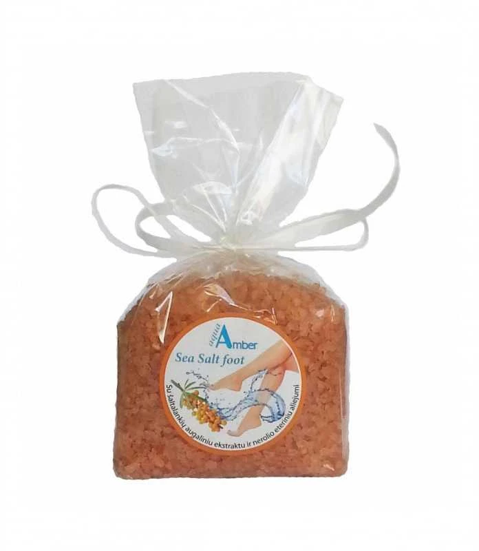 Druska kojų vonelėms Aqua Amber su šaltalankių augaliniu ekstraktu ir nerolio eteriniu aliejumi 300g