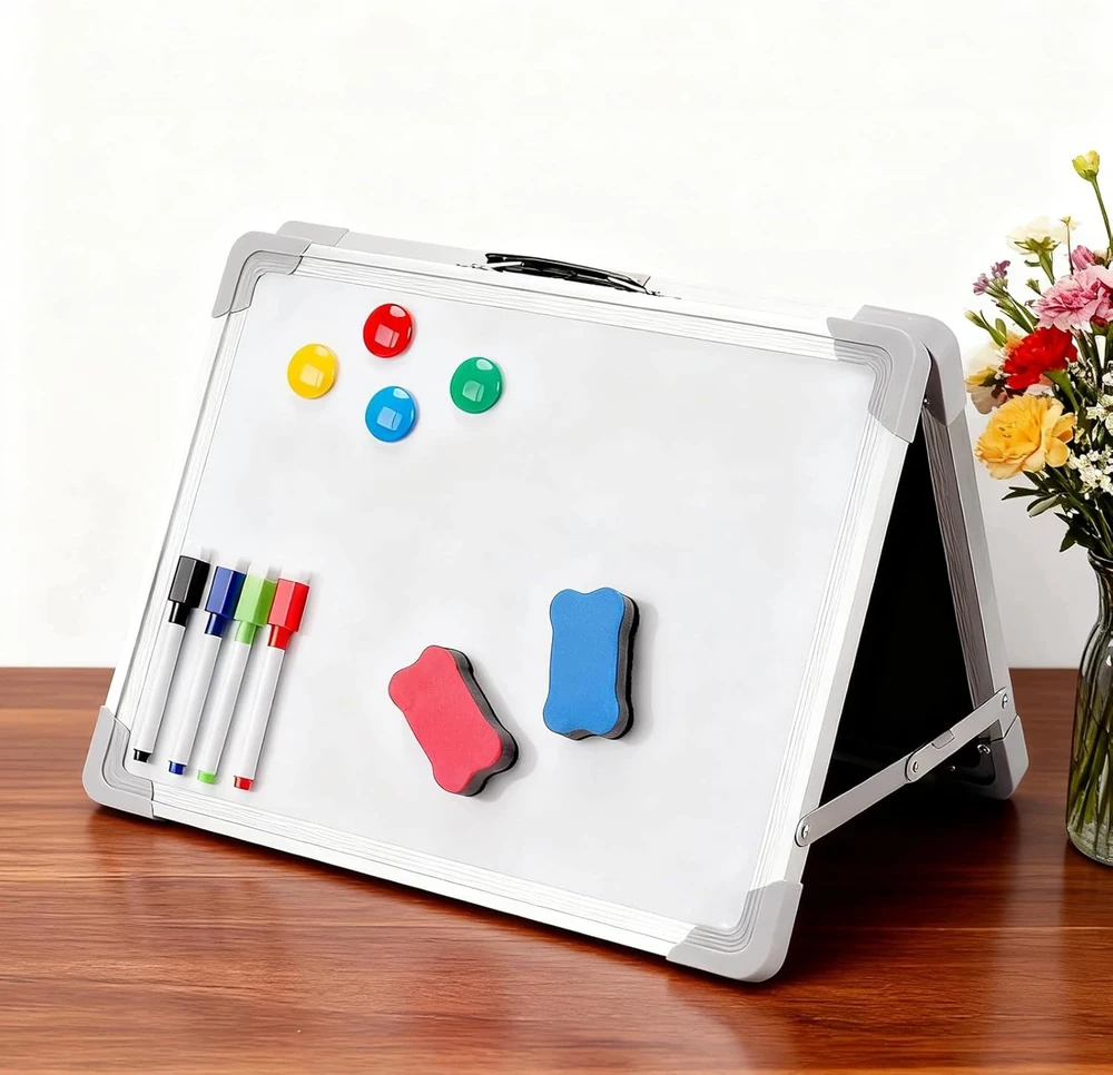 DRY RASE BOARD 40X30CM DVIPUSIS RAŠYMAS BRĖŽIMO ALUMININIS RĖMAS