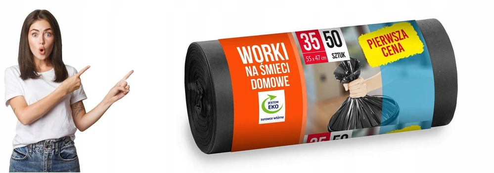 BKF DTPE ŠIUKŠLIŲ MAIŠAI 35L, JUODOS - 50 VNT.