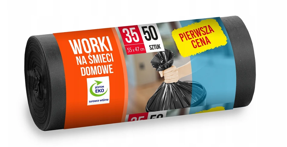 BKF DTPE ŠIUKŠLIŲ MAIŠAI 35L, JUODOS - 50 VNT.