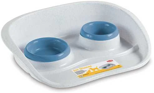 Stefanplast Dubenėliai gyvūnų maistui su laikikliu 46x35x11cm Mėlyna/Balta