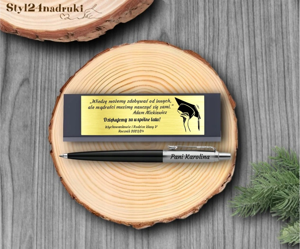 Długopis PARKER Jotter 60 Z GRAWEREM Na Prezent su TABLICZKĄ Juodas Dla Mamy